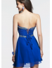 Chiffon Beaded Sweetheart Neckline Knee Length Prom Dress